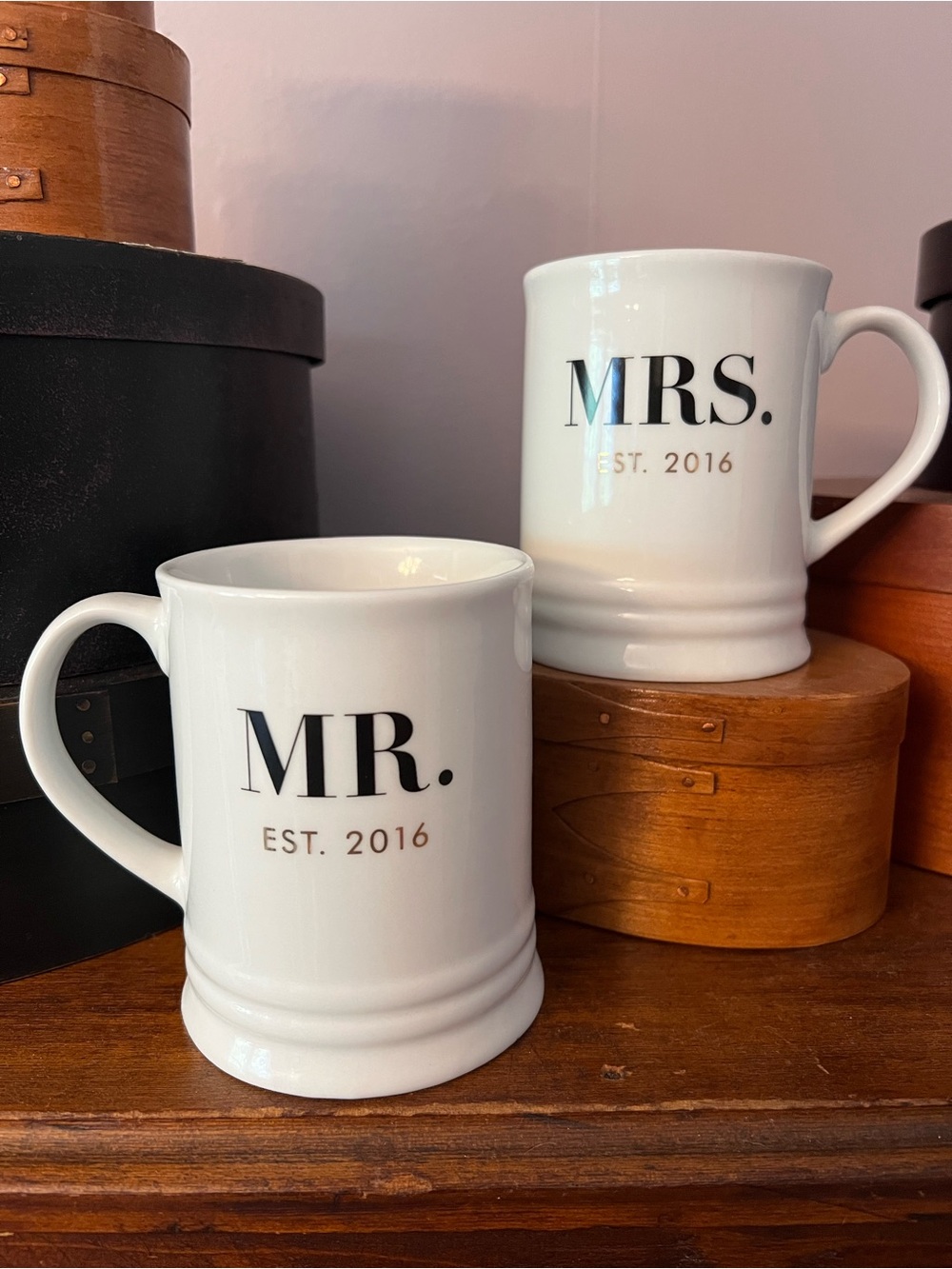 MR. and MRS. Established 2016 Ceramic Mugs - White